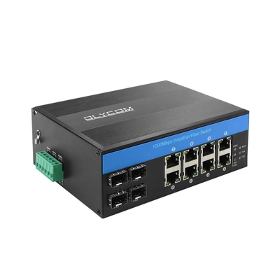 Przełącznik sieciowy OLYCOM 12-portowy przemysłowy Gigabit Ethernet z 8 portami POE 4 porty SFP 240W montowany na szynie Din IP40