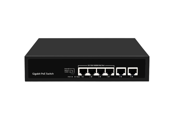 6 portów Gigabit DC52V 1.25A POE Ethernet Switch 12Gbps AC 100~240V