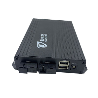 Silny przedłużacz HDMI DVI przeciwzakłóceniowy Dwa porty światłowodowe i dwa porty USB
