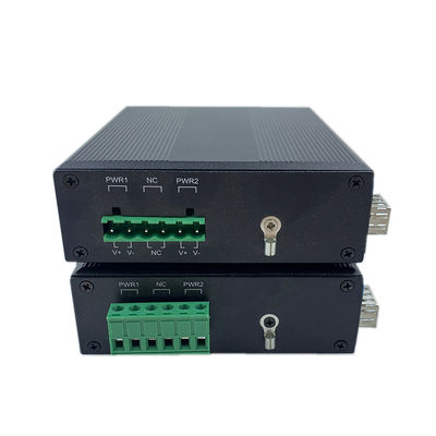 IP40 na szynę Din 2 * porty RJ45 Przemysłowy przełącznik sieciowy 4KV Ethernet Ochrona przeciwprzepięciowa