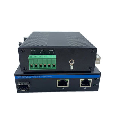 Gigabitowy przemysłowy niezarządzany przełącznik POE 2 porty 1000 Mb/s port światłowodowy SFP
