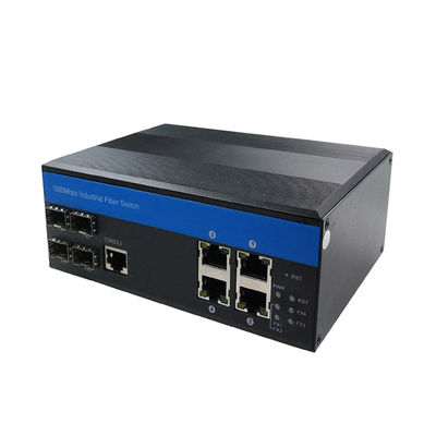 Porty 4RJ45 Przemysłowy zarządzany przełącznik Ethernet Hub Światłowód o szerokim napięciu