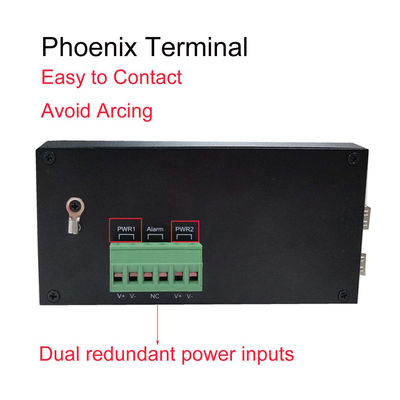 Wytrzymały przełącznik Gigabit Ethernet Zasilany przez Poe 4 porty RJ45 Nadmiarowe wejścia zasilania