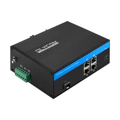 Przemysłowy przełącznik Gigabit Ethernet z 4 portami sieciowymi, przełącznik Gigabit na szynę Din Jedno gniazdo SFP