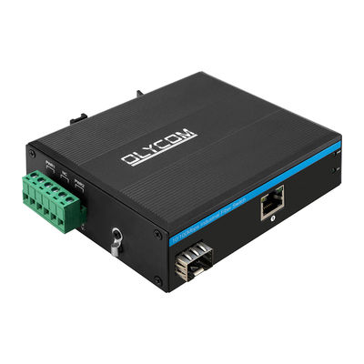 48VDC 100Mbps Szybki przemysłowy konwerter mediów Ethernet Sfp na Rj45 z IEEE802.3Af / At
