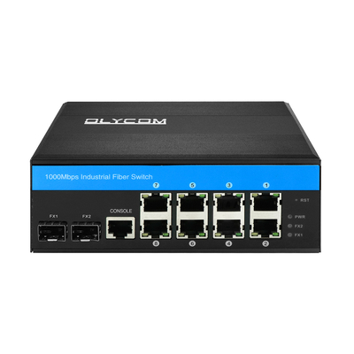 Przemysłowy zarządzany przełącznik Ethernet Gigabit SFP Złącze LC 8 portów 10/100/1000base-T