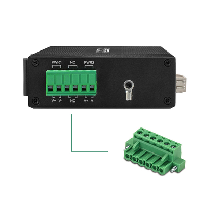 Podwójne wejście zasilania 2-portowy przemysłowy konwerter mediów Ethernet Gigabit Montaż na szynie DIN Mały rozmiar