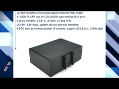 52V Industrial 8 Port CCTV Poe Switch , POE Fiber Switch With 4 UPLINK SFP Ports