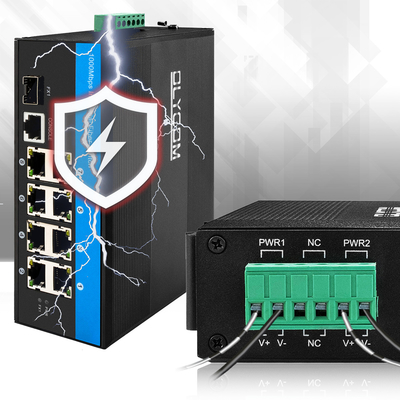 8 Port Industrial Managed Poe Switch 240W Gigabit Lan Layer 2 VLAN ERPS Ring Ce Din Rail