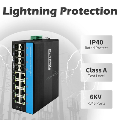 8 Port PoE Managed Switch 8 SFP 2.5G Włókno ERPS Ring L2 Zarządzane użytkowanie na zewnątrz