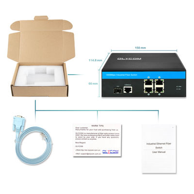 Przemysłowy inteligentny sterowany przełącznik Ethernet 5-port Gigabit Network SFP Fiber Ports IP40