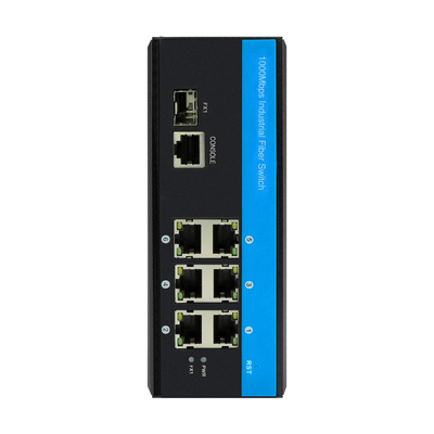 7-portowy zarządzalny przełącznik Gigabit Ethernet na szynę DIN DC12V Obsługa CLI SNMP