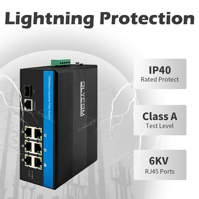 Gigabit Industrial Managed PoE Switch 7 Port z 2,5G Fiber Ring Manageable