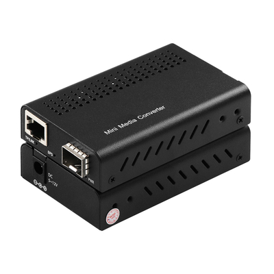 1G 10G Niezarządzany miedziany konwerter mediów światłowodowych SFP + Ethernet DC12V z DIP