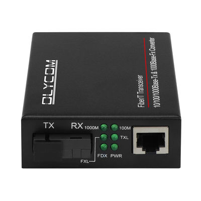 Mini Single Core 100/1000M Media Converter Niezarządzany Single Mode Czarny CE DC5V