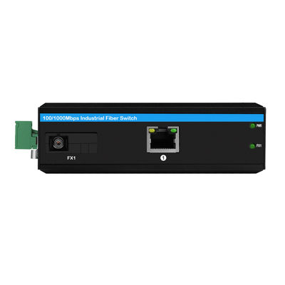 Przemysłowy Gigabit PoE Media Converter 30W DC48V Niezarządzany wytrzymały obudowa metalowa