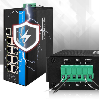 8-portowy zarządzalny przełącznik Gigabit Ethernet POE+/PoE++ 240W z aktywnym interfejsem POE Industrial
