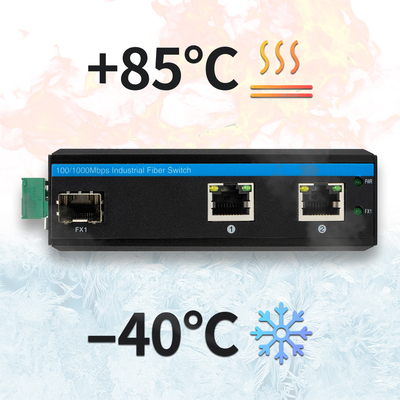 3-portowy kompaktowy przełącznik Gigabit Ethernet wzmocniony przemysłową temperaturą 24 V