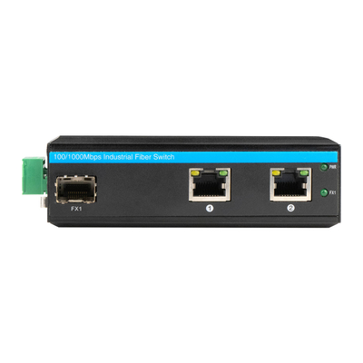 3 porty Kompaktowy przełącznik Gigabit Ethernet Utwardzony 100/1000M Włókno podwójne wejście 24V