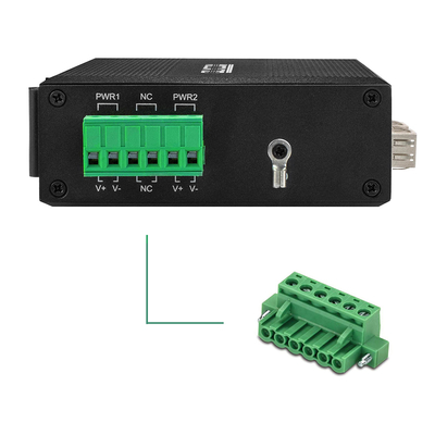 6 portów wytrzymały przełącznik Ethernet 100M/1000M Auto-sensing SFP Fiber Unmanaged 24V