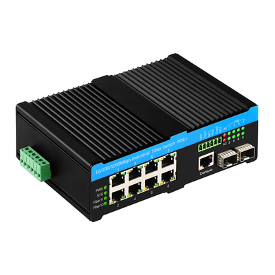 Gigabit 802.3bt PoE Zarządzany 8 port Switch 2.5G Włókno sieciowe L2 Zarządzany bez wentylatora 720W
