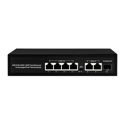 Przełącznik 10/100 / 1000M PoE-PSE 4-portowy z gniazdem SFP Gigabit Network Uplink Niezarządzany