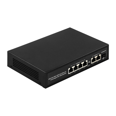Przełącznik 10/100 / 1000M PoE-PSE 4-portowy z gniazdem SFP Gigabit Network Uplink Niezarządzany