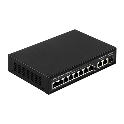 11-portowy niezarządzany przełącznik Ethernet 100M z 8-portowym AI 25-metrowym PoE o mocy 120 W