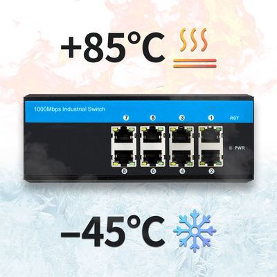IM-WS080GE 8 Port Ethernet Switch Gigabit Gigabit niezarządzany DIN Wejście 24V