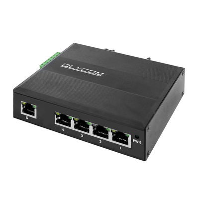 5 portów RJ45 Gigabit Unmanaged Industrial Ethernet Switch z IP40 E-Mark i Din-Rail mounting