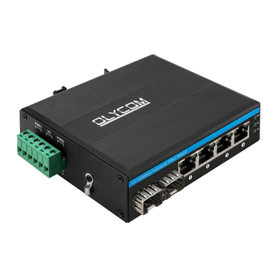 Dwa SFP Din Mount Poe Switch 1000 Mbps 4 Port, IP Camera Poe Switch dla systemu CCTV