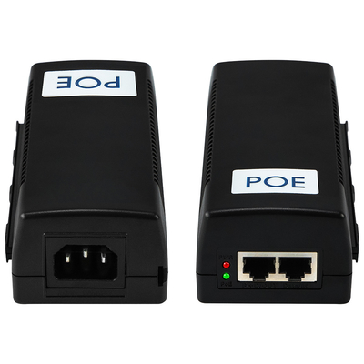 Komercyjny 60W Gigabit PoE Wtryskiwacz Średni zakres 48V Wyjście Desktop 15.4W/30W Kompatybilny
