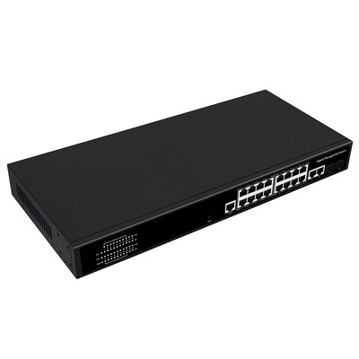 16 portów Gigabit Managed PoE Switch Commercial 1U Rack 300W z 2 SFP/RJ45 Uplink