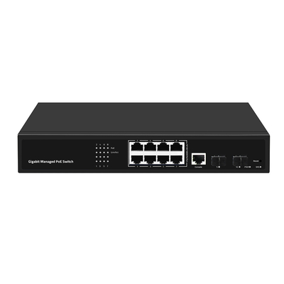 8 portów PoE Vlan zarządzany przełącznik Gigabit Fiber Realtek Chip 120W Budżetowy wejście AC