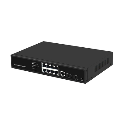 8 portów PoE Vlan zarządzany przełącznik Gigabit Fiber Realtek Chip 120W Budżetowy wejście AC
