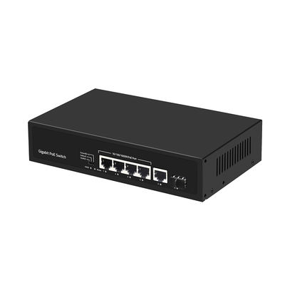 4 porty Gigabit Fiber Switch PoE Af/At 60W z 1 SFP/Copper Uplink Commercial Grade CE
