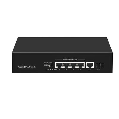 4 porty Gigabit Fiber Switch PoE Af/At 60W z 1 SFP/Copper Uplink Commercial Grade CE