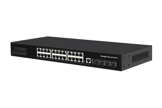 28 Port 10/100/1000Mbps zarządzany Ethernet CCTV POE Przejście wsparcie PoE Af/At z 4*10G SFP+