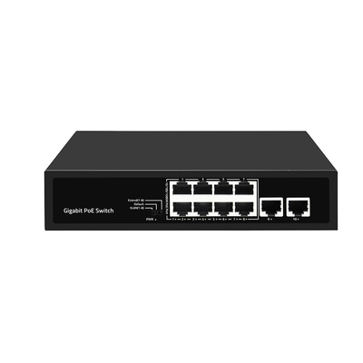 8 portów Gigabit PoE Network Switch VLAN 250-metrowy AI PoE 120W Budżet niezarządzany