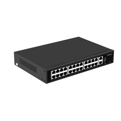 24 porty CCTV Poe Switch Niezarządzany 100M szybki rack Ethernet Typ 300W Budżetowy wejście AC