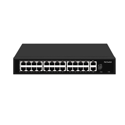 24 porty CCTV Poe Switch Niezarządzany 100M szybki rack Ethernet Typ 300W Budżetowy wejście AC