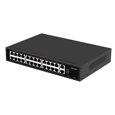 24 porty CCTV Poe Switch Niezarządzany 100M szybki rack Ethernet Typ 300W Budżetowy wejście AC
