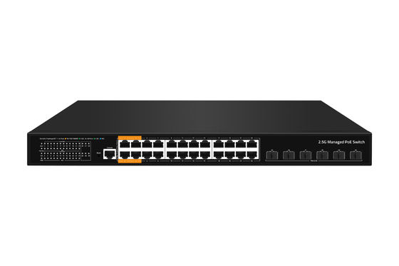 Fabryczny przełącznik L3 zarządzany przez Ethernet POE z 24*10/100/2500mbps+6*10Gb SFP+