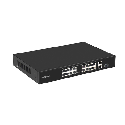 16 Port 250-Meter PoE Switch PoE Af/At 10/100M Wsparcie trybu VLAN Budżet 300W