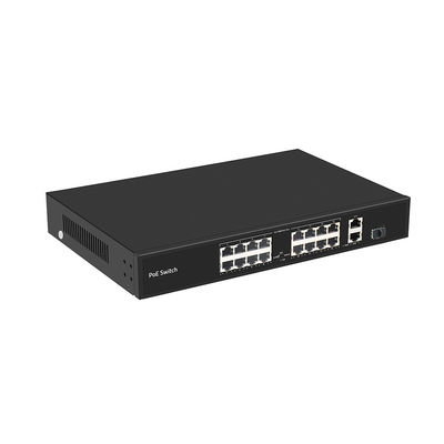 16-portowy przełącznik PoE z zasięgiem PoE 250 metrów, 10/100M, obsługa trybu VLAN, budżet 300W, certyfikat CE
