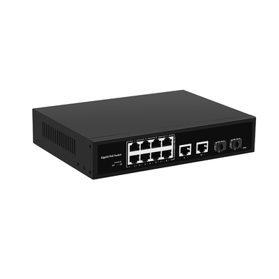 8 Portów PoE Przełącznik światłowodowy Gigabit Niezarządzany 120W Budżet 250-metrowy PoE Extender