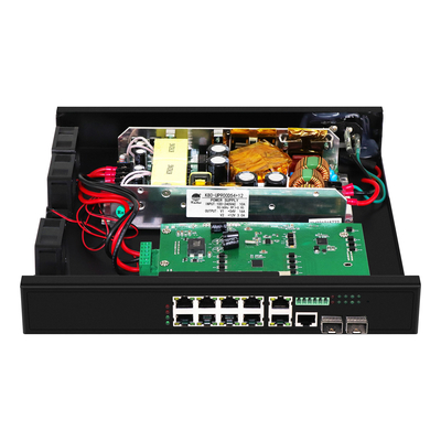 8 portów UPoE Rack Managed Switch 900W Budżet 220V Wejście 2.5G Włókno Gigabit Ethernet