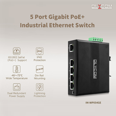 Przełącznik sieci przemysłowej o 5 portach przełącznik Ethernet E-mark z ochroną przed napięciem 4 KV