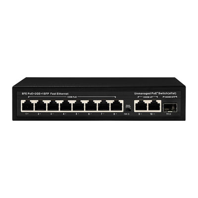 8 portów POE Switch z mocą 120W i 250m transmisji do CCTV - niezarządzane światłowodowe POE Switch