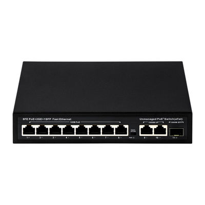 8 portów POE Switch z mocą 120W i 250m transmisji do CCTV - niezarządzane światłowodowe POE Switch